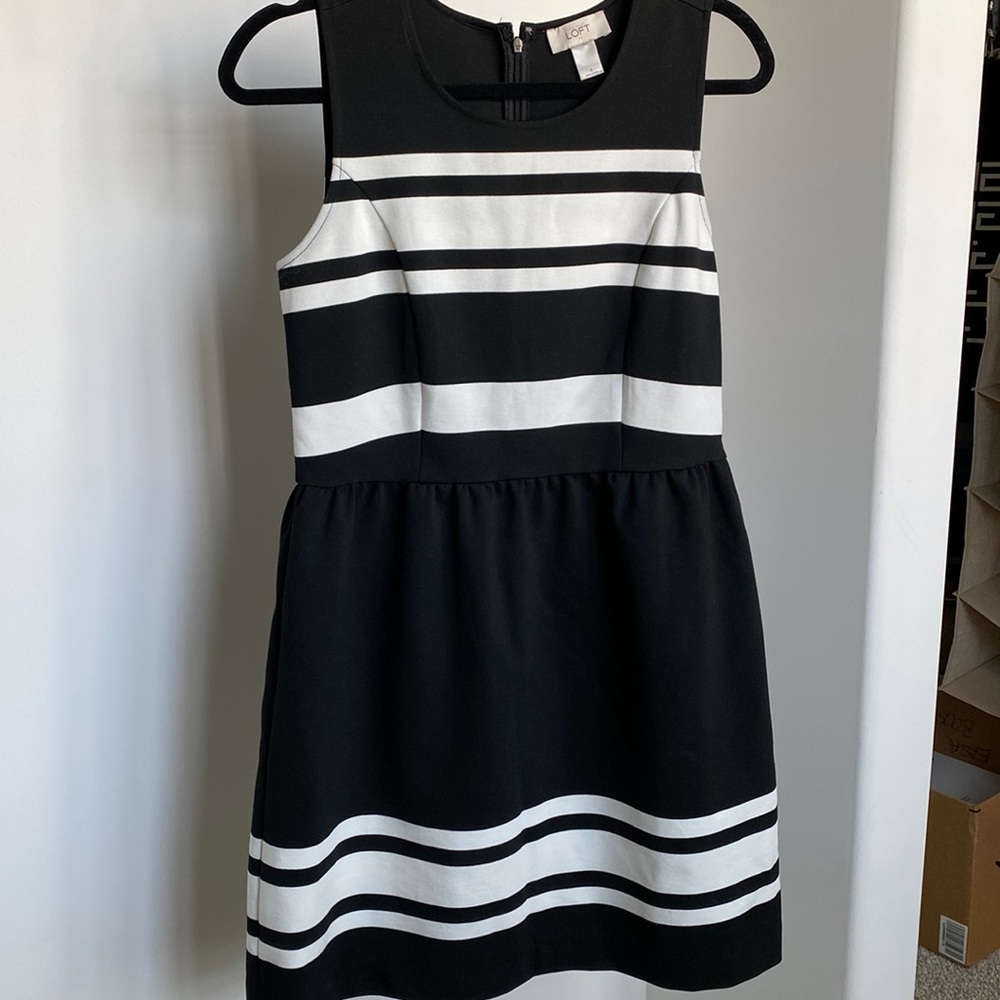 Black and White Loft Dress